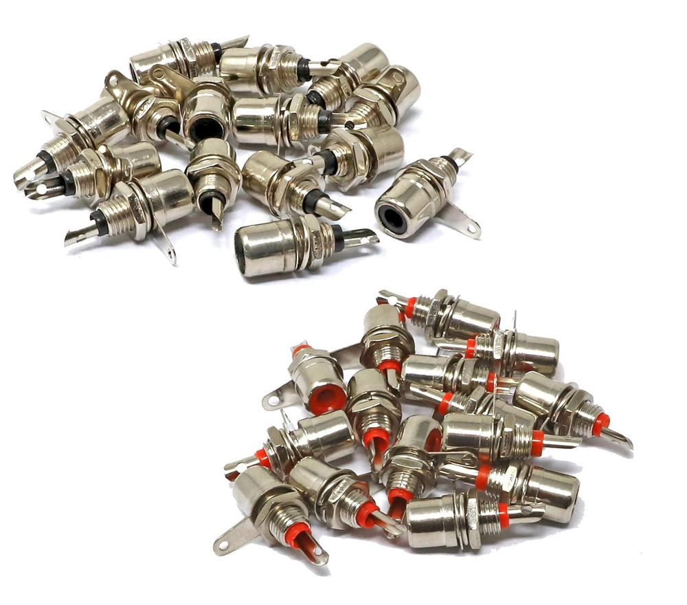 Iexcell 30 Pcs Jack Panel Mount RCA Female Socket Connectors Adapter