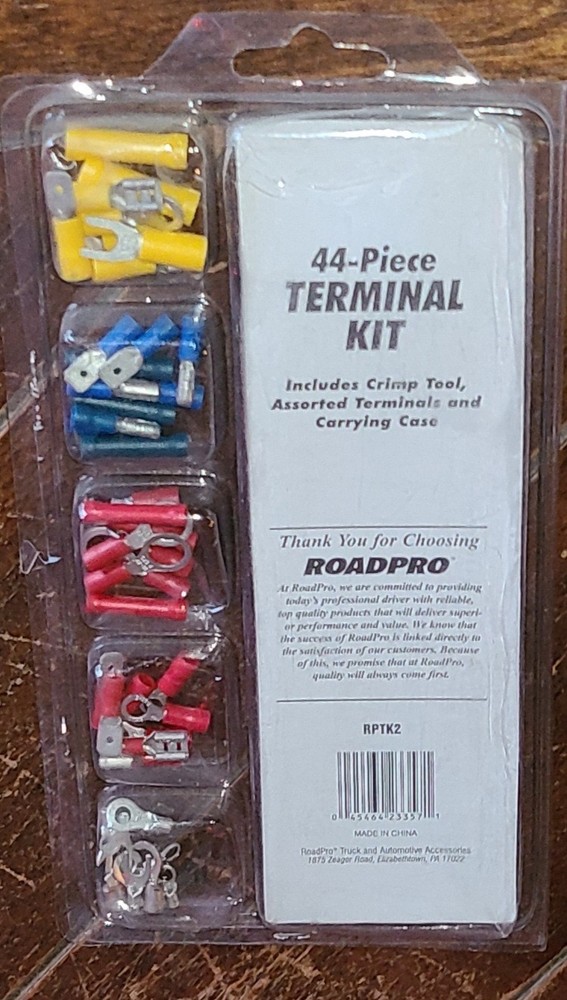 44pc Terminal Kit: Cutter/Crimp Tool & Assorted Color Coded Gauge - # RPTK2