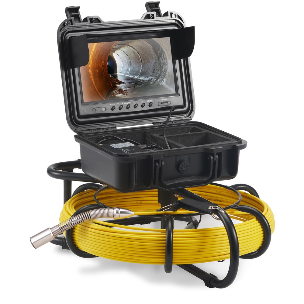 Sewer Camera 9" Screen Pipeline Inspection Camera w/ DVR Function Waterproof