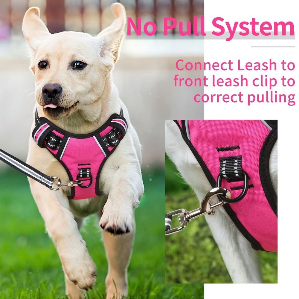 Dog Harness, No Pull Adjustable Padded Reflective Harness for Small Medium La...