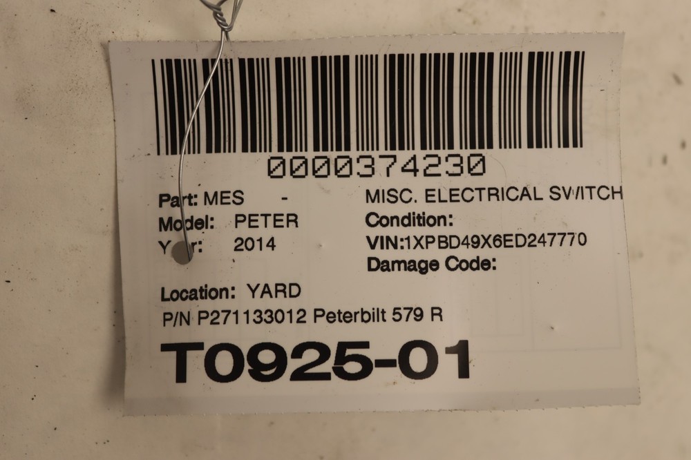 2013-2021 PETERBILT 579 REGEN DISABLE MANUAL CONTROL SWITCH BUTTON OEM