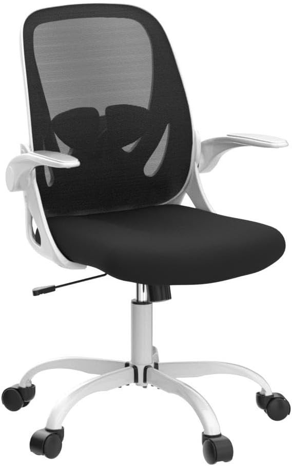Elite Ergonomic Computer Chair - Adjustable Lumbar Support, Swivel Base, White