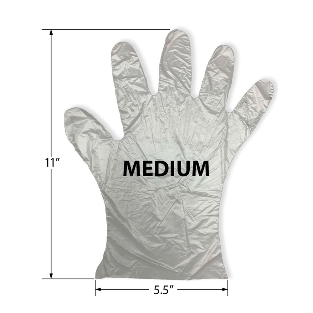 Poly Gloves - Medium - Single Use - 10,000 Gloves/Case - Food Grade Safe