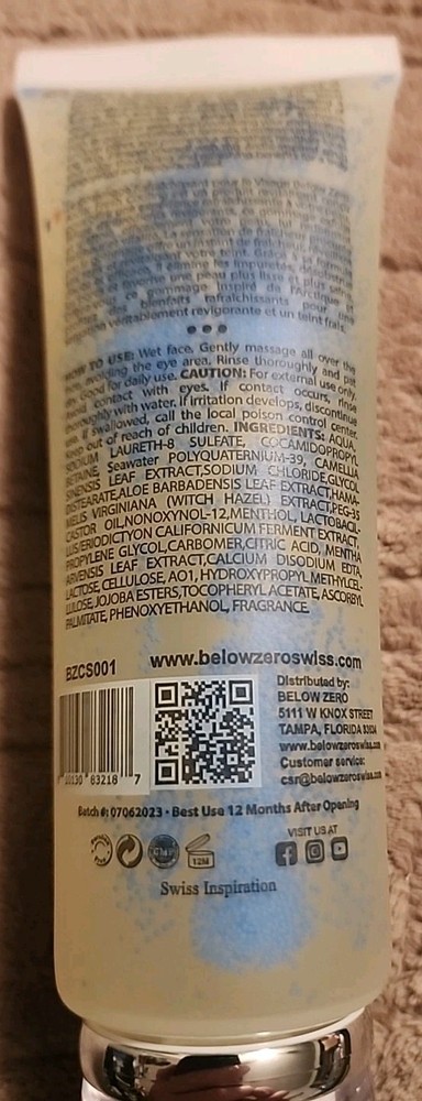 BELOW ZERO ARCTIC FRESH COOLING FACIAL CLEANING SCRUB