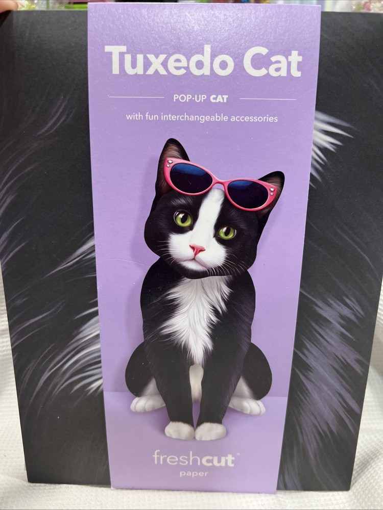 Pop-up Tuxedo Cat With Fun Interchangeable Accessories