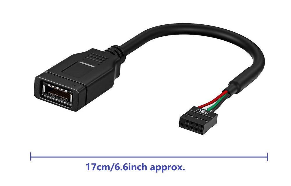 SSSUWP Motherboard USB 2.0 to Type C Front Panel Cable, 6 inches, Black