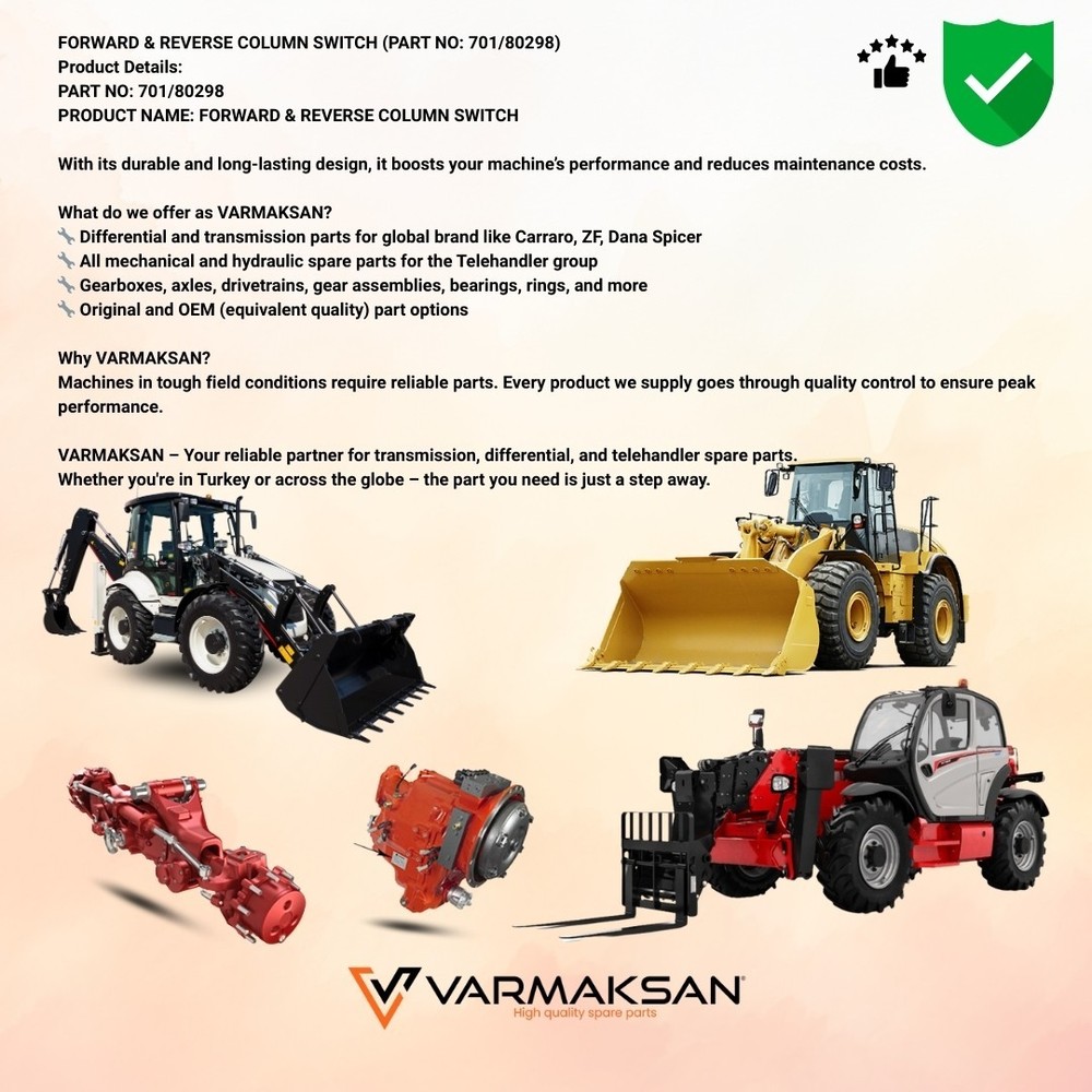 FORWARD & REVERSE COLUMN SWITCH FOR JCB BACKHOE / FORKLIFT – PART NO 701/80299