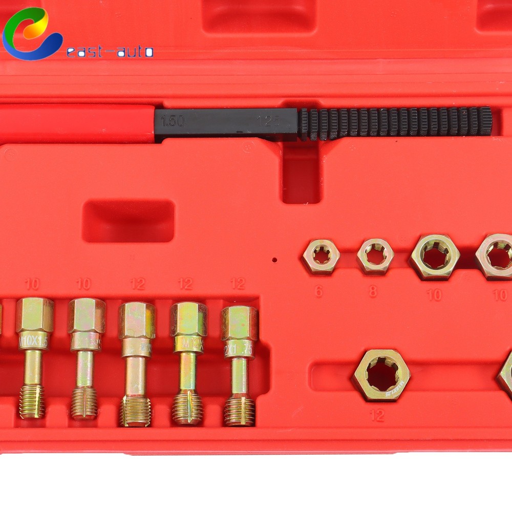 Metric Thread Chaser Set 15Piece M6 M8 M10 M12 Thread Restorer Tool Thread Set