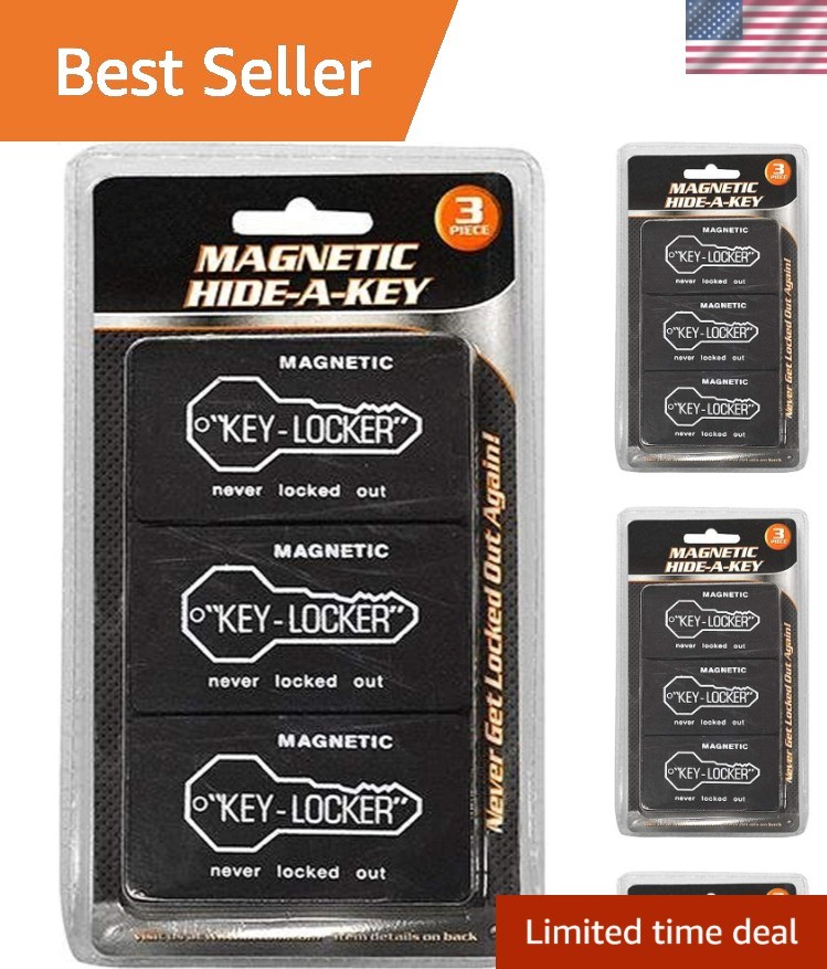 Secure Key Storage Solution - 3-Piece Magnetic Hide Key Set in Classic Black