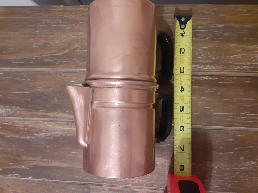 VTG.MCM COPPER 1 CUP COFFEE MAKER STACKED