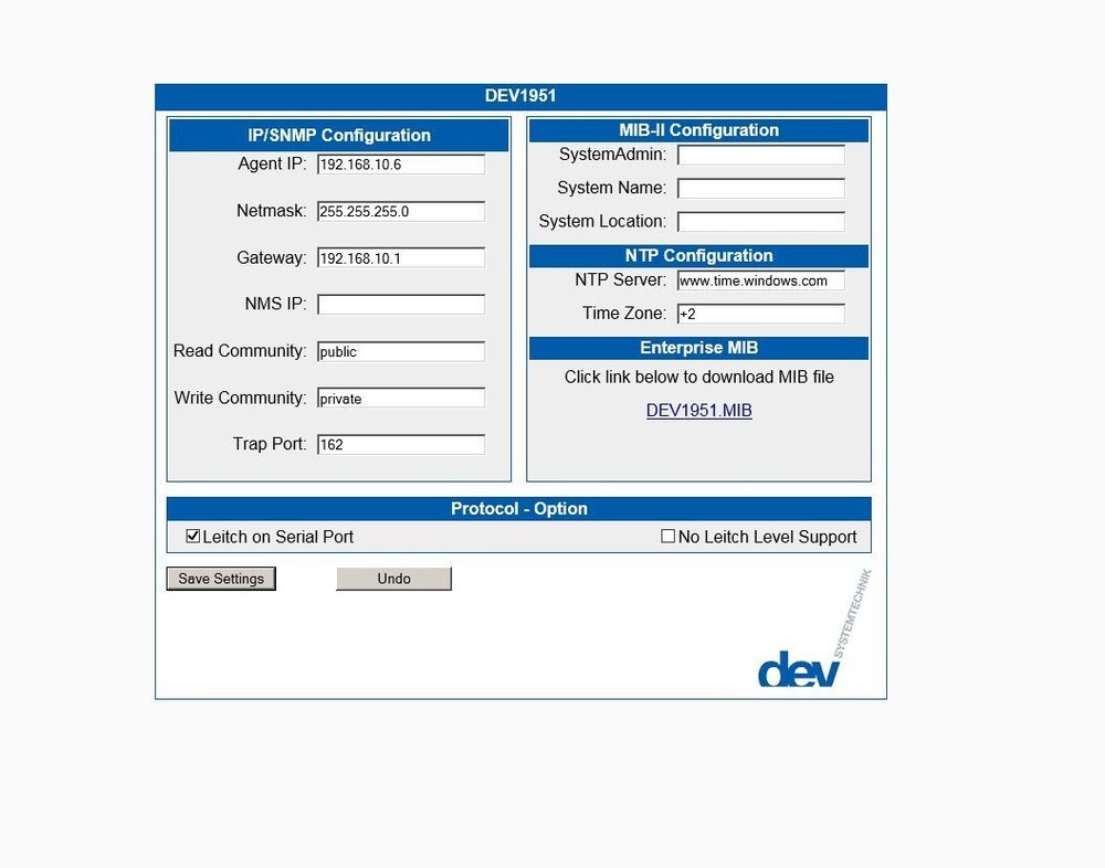 DEV Systemtechnik 1951 Universal Switch 11-0005 DPST Switch MODULE
