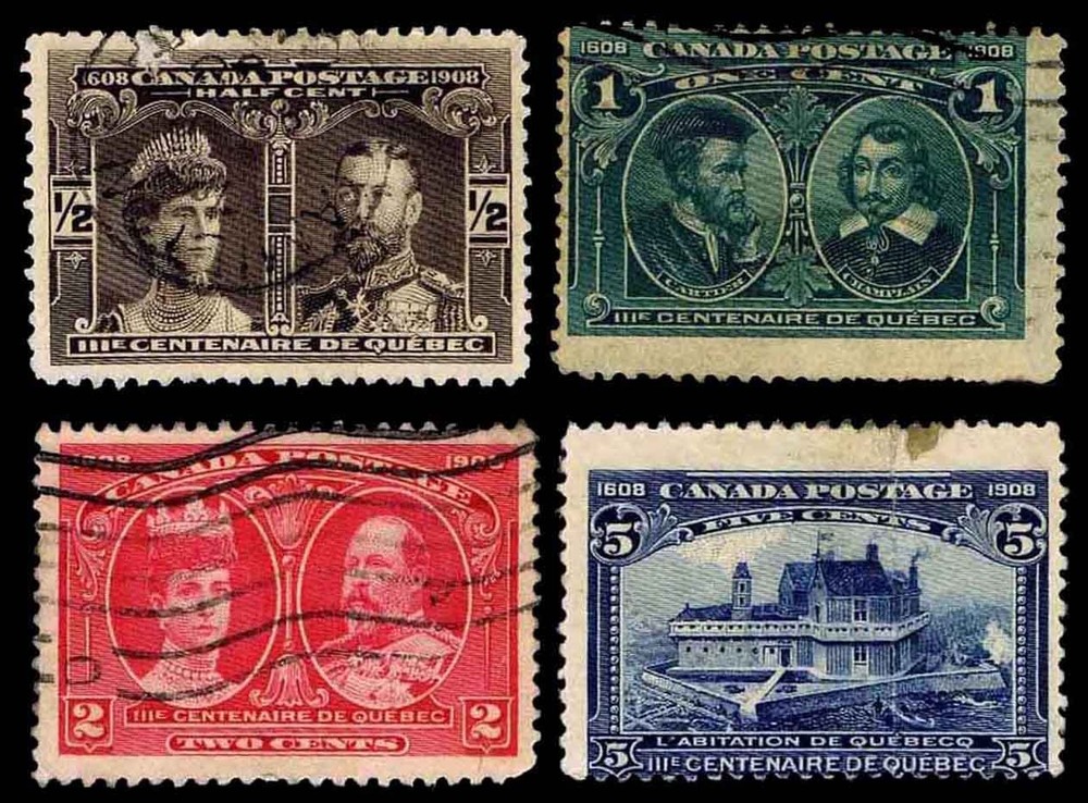 1908 CANADA #96-99 QUEBEC TERCENTENARY - USED - FINE+ - CV$33.25 (ESP#2289)