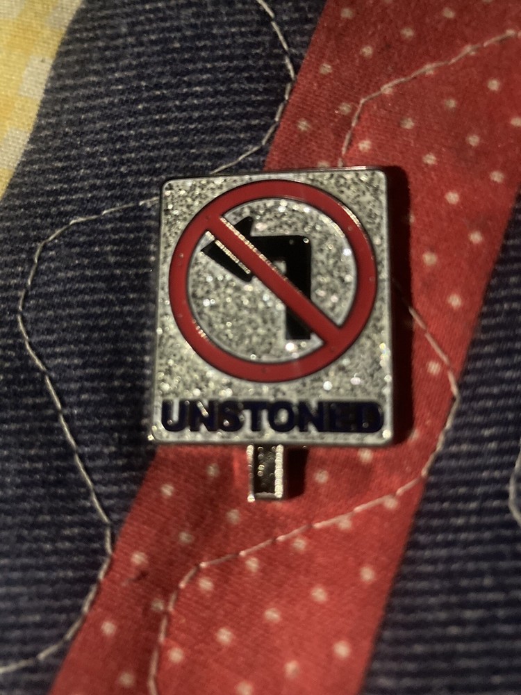 Unstoned Silver Glitter Pin - Phish, SCI, Moe, Grateful Dead, Wharf Rats, ect…