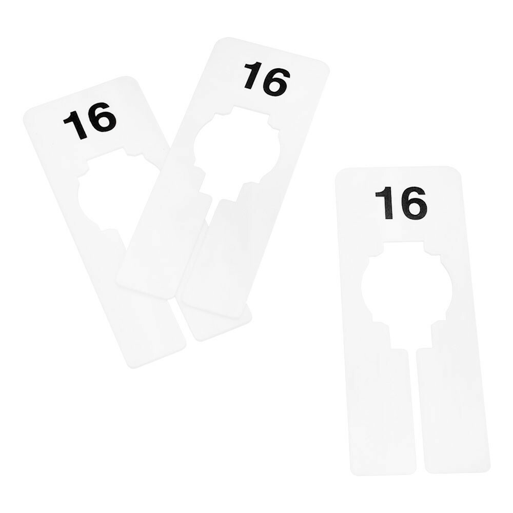 Hangers Retail Clothing 2" x 5" Rectangular Plastic Size 16 Dividers 10Pcs White