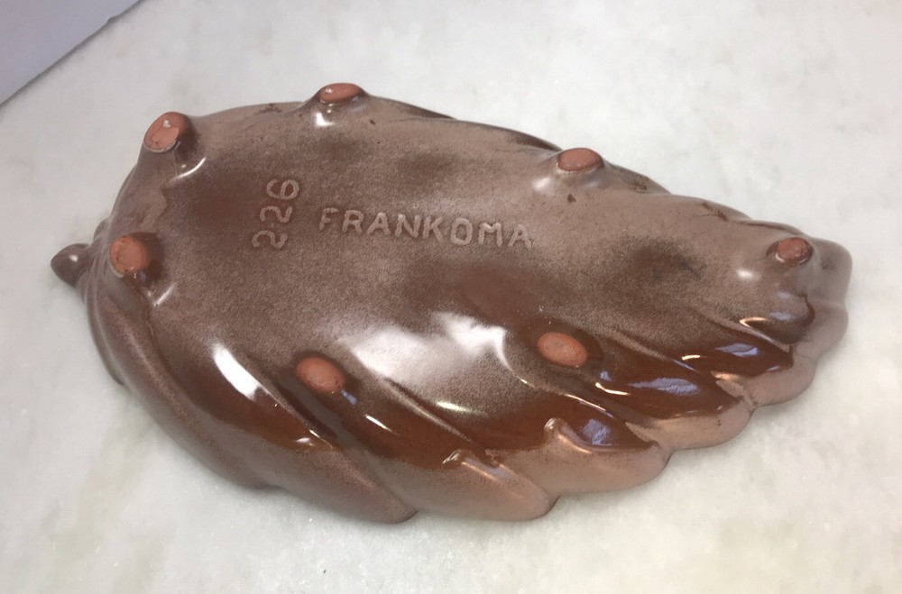 Frankoma Plainsman Brown Leaf #226 Decor, Serving or Candy Dish 12.5”
