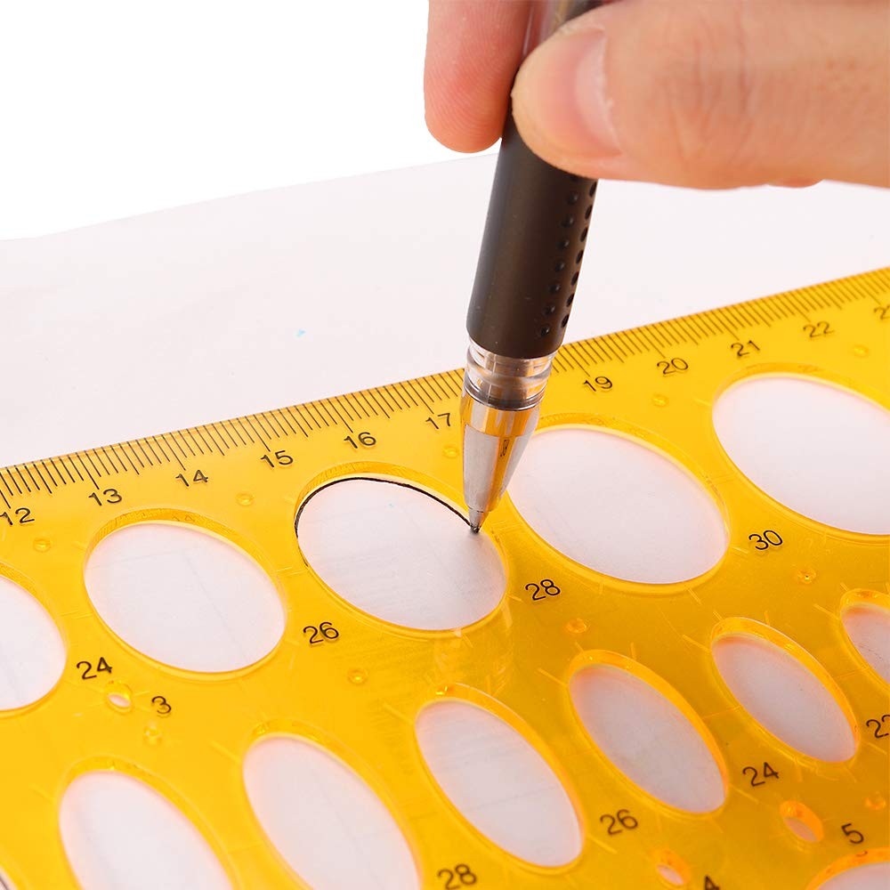 Rocutus 2pcs Ellipse Isometric Oval Geometry College Math Stencil Ruler Template