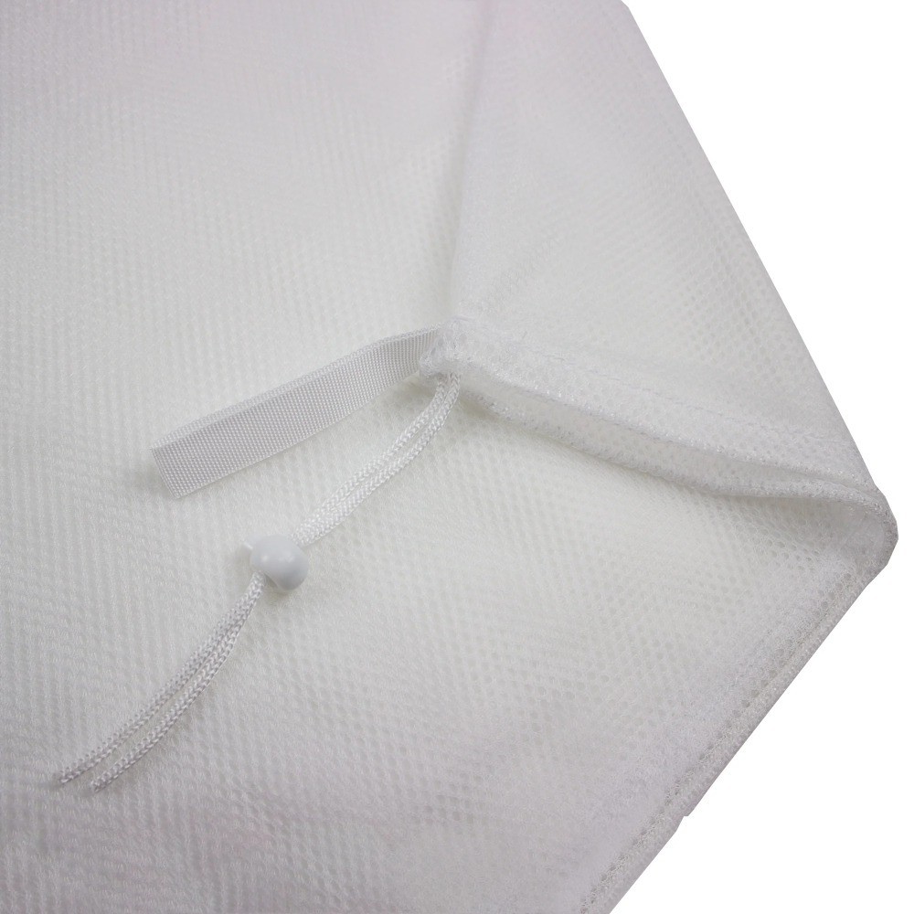 (8 pack) Polyester Mesh Laundry Bag with Drawstring Closure, White, 24" x 36"