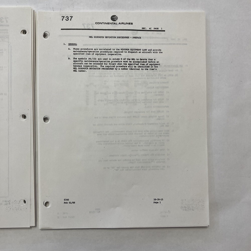 Boeing 737 Minimum Equipment List (MEL)