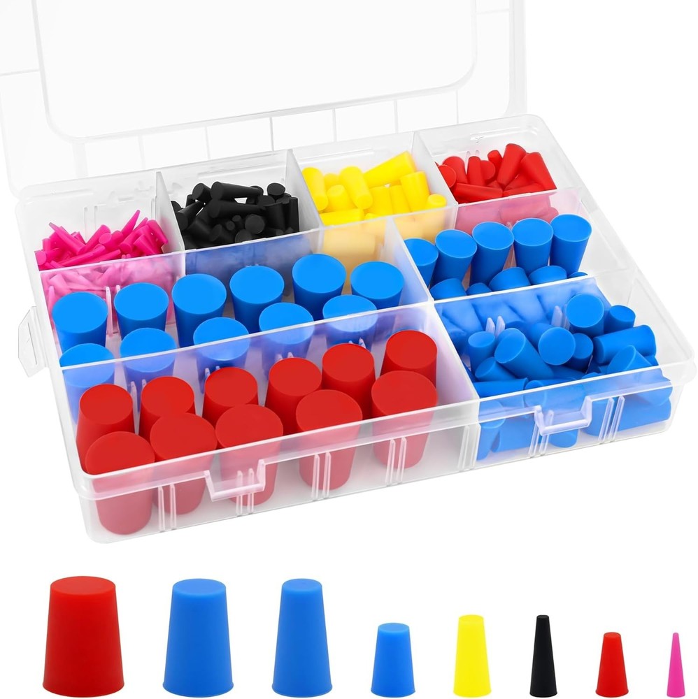 Silicone Plug 8 Size Set 1/16"-5/8" 260PCS