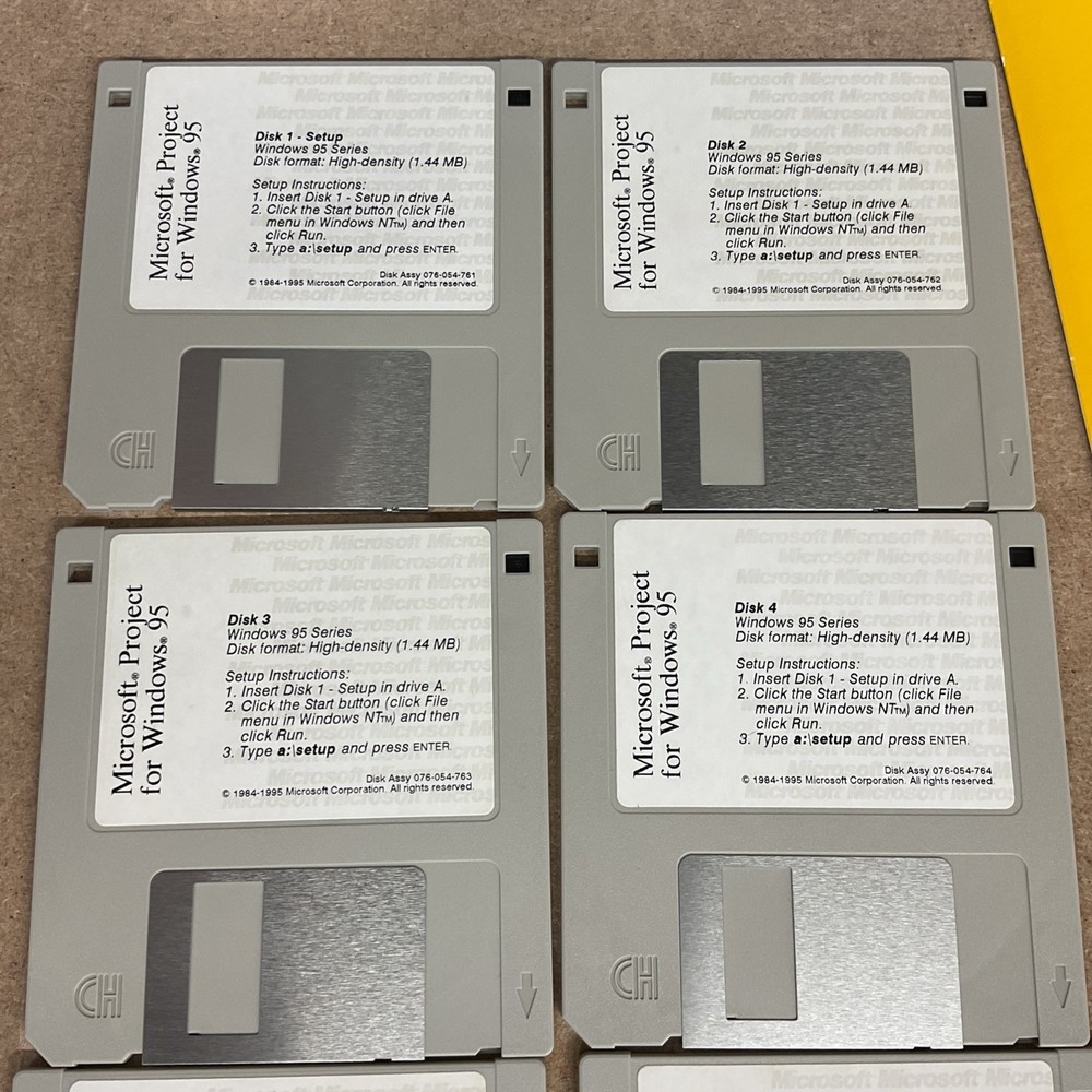 Microsoft Project For Windows 95 / NT DOS 3.5” Disks Vintage Computing