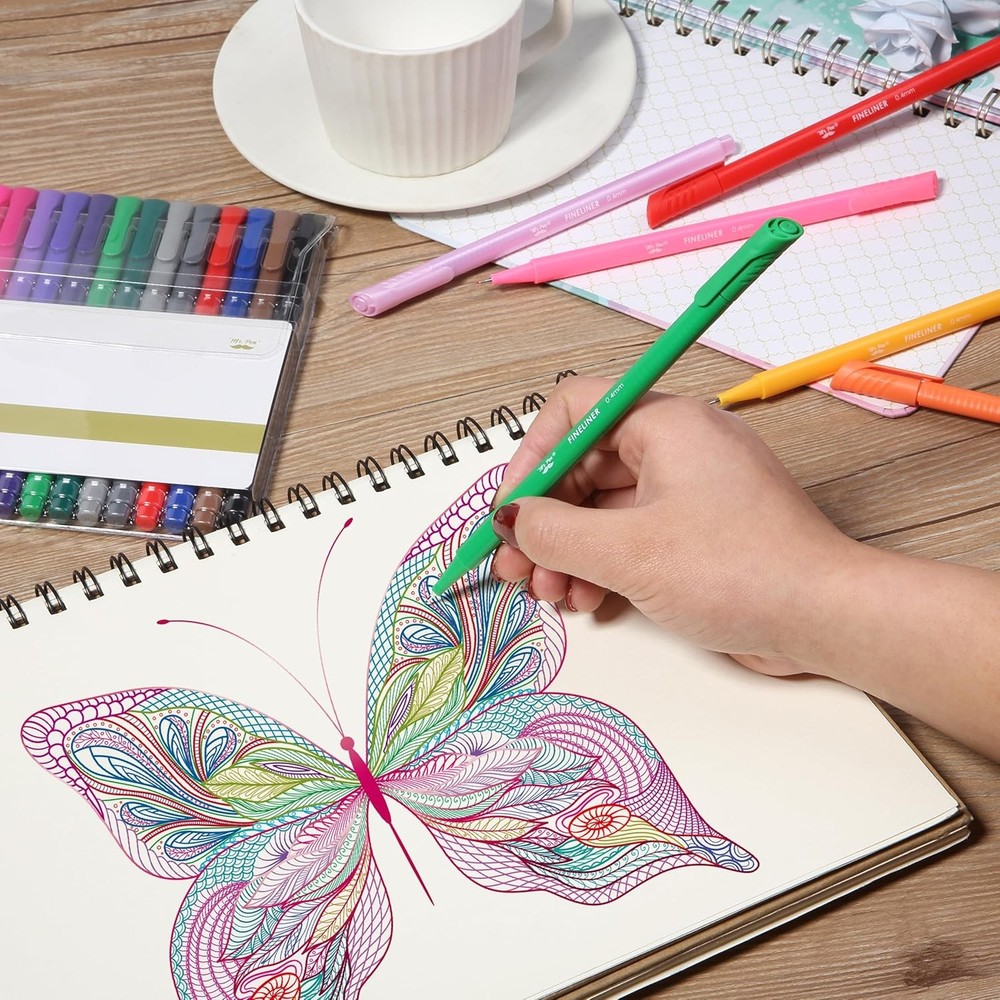 Mr. Pen- Fineliner Pens Colored, 18 Pack, Ergonomic Triangular Multicolor