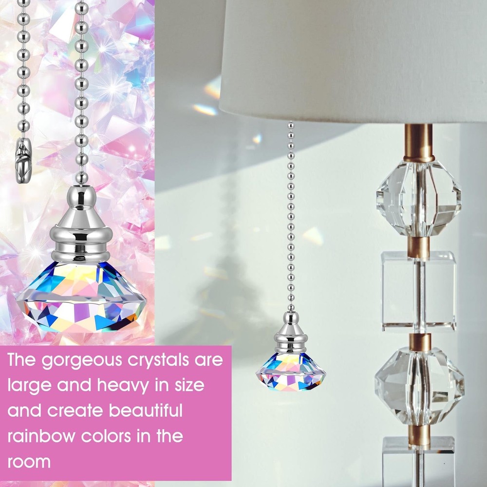 2 Pieces Light Pull Chain Extension Ceiling Fan Pull Chain Ornaments Decorati...