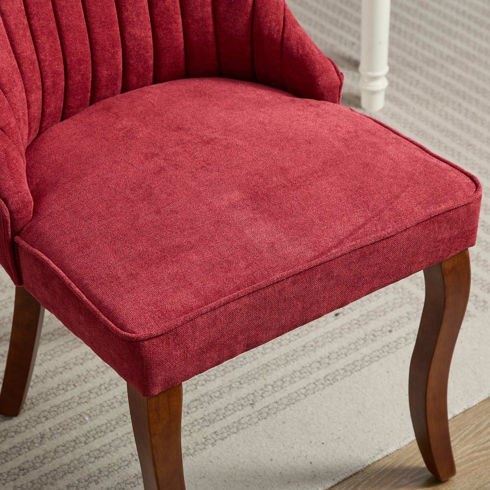 Rayon Cloth Flocking Linen Dining Chairs Channel Kitchen Dinner Chair Comfy Fa