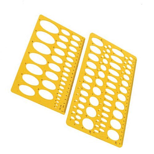 Rocutus 2pcs Ellipse Isometric Oval Geometry College Math Stencil Ruler Template