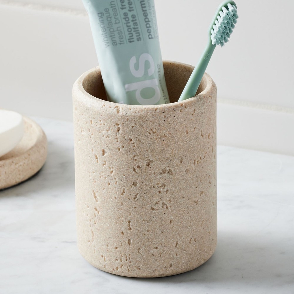 Faux Stone Toothbrush Holder