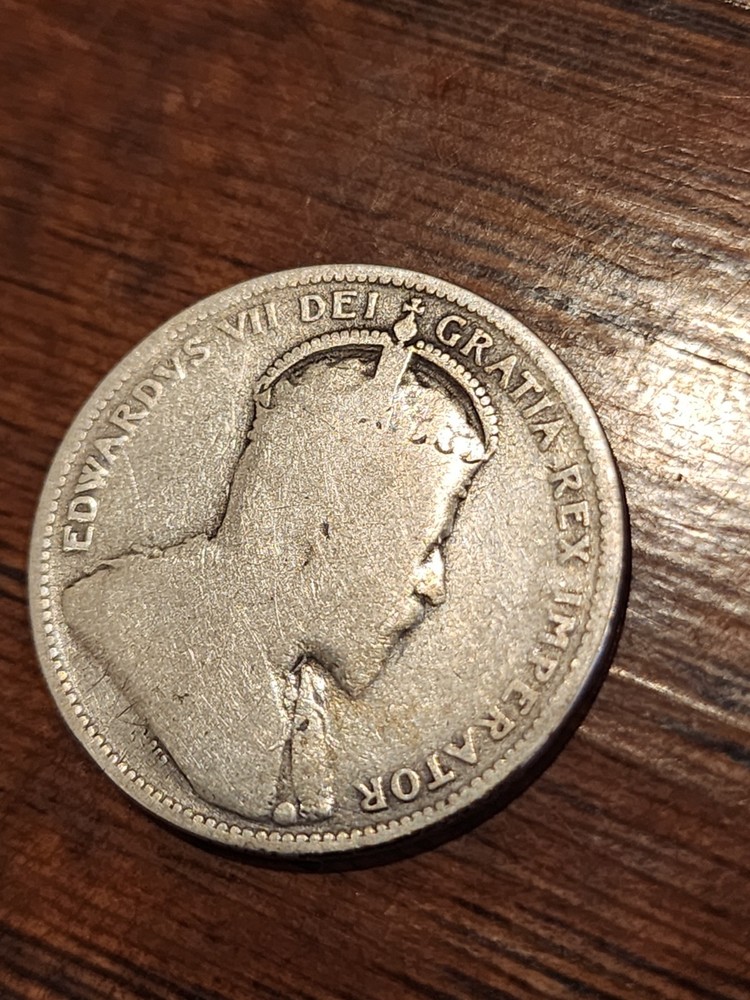 1908 Canada 25 Cents Silver Coin