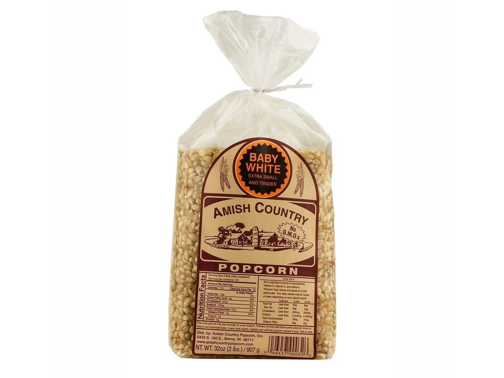 Baby White Popcorn 2 Pound Retail Package Popcorn Kernels