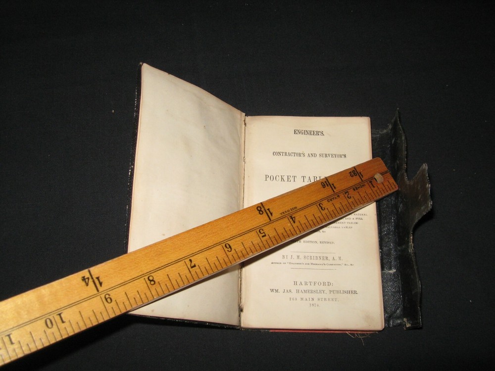 Vintage Engineers Table BK 1874 in leather pocket case,Traverse Table, construct