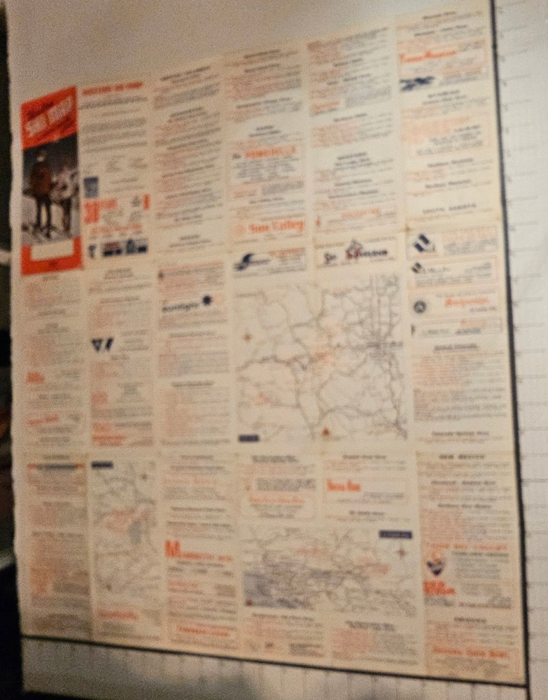 1968 WESTERN SKI MAP GUIDE. See Description For More.