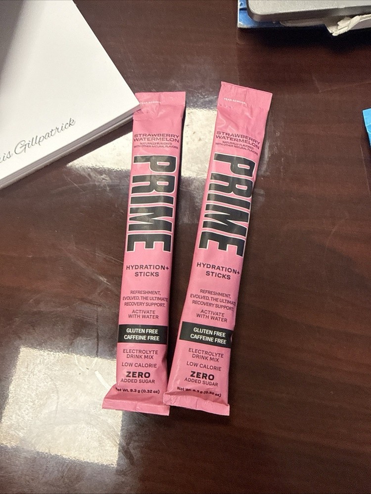 11 Prime Hydration Sticks. 2 Strawberry, 4 Blue Raspberry, 4 Ice Pop