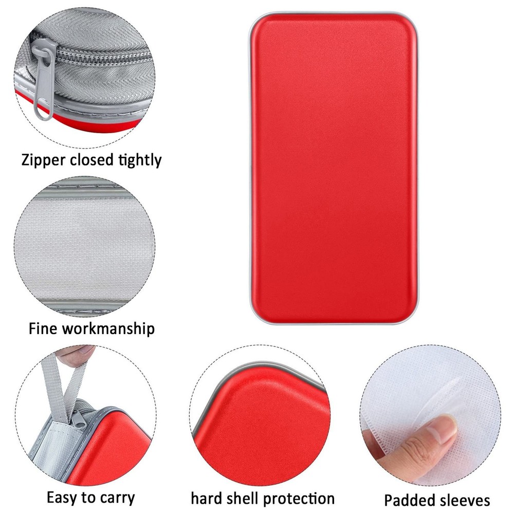 Large Capacity 80 CD DVD Case Durable Red Storage Organizer with Slide Lock