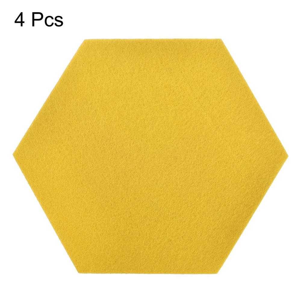 Felt Coasters 4pcs Hexagonal Yellow Tampons