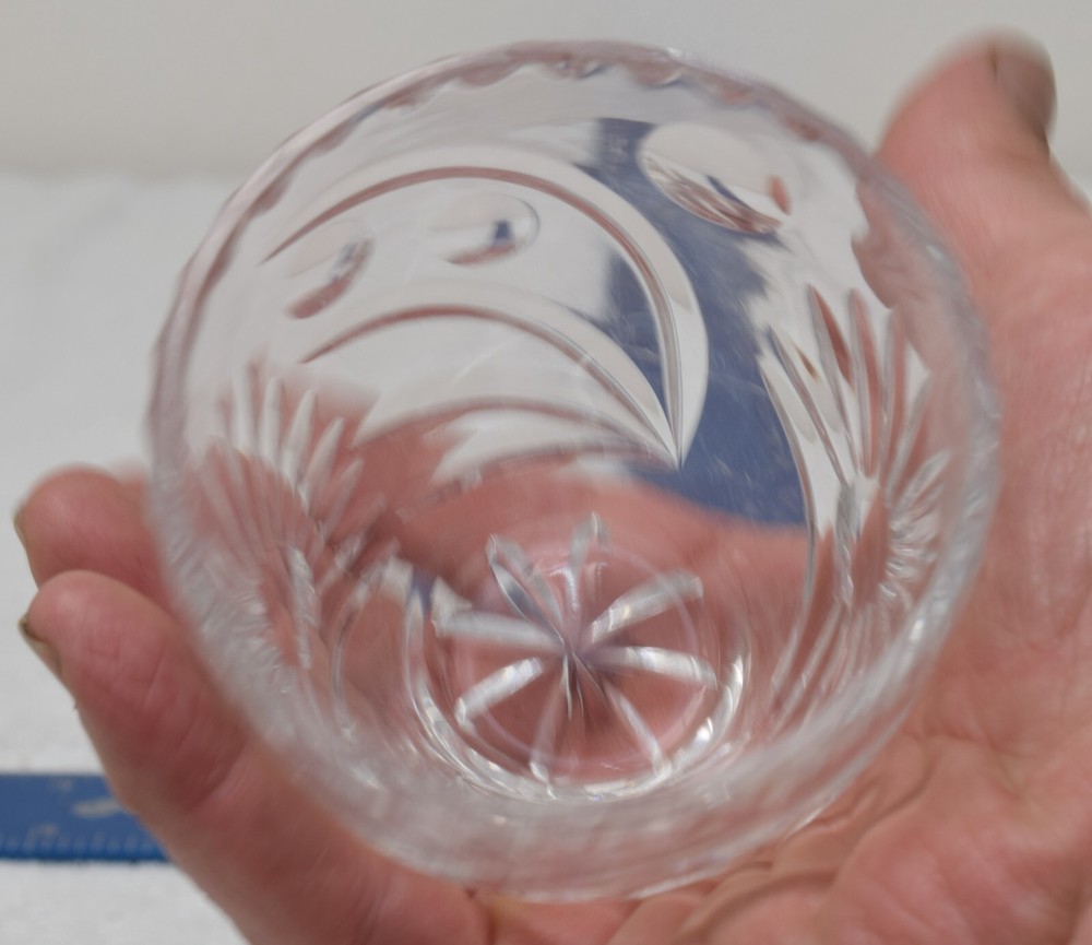Crystal Art Glass Pressed Clear Open Sugar Bowl