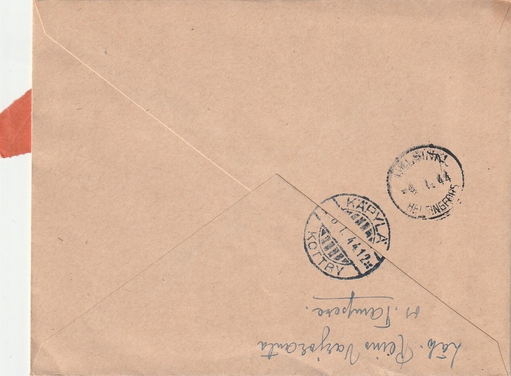 FINLAND: COD-cover Tampere 1944, arr.canc.