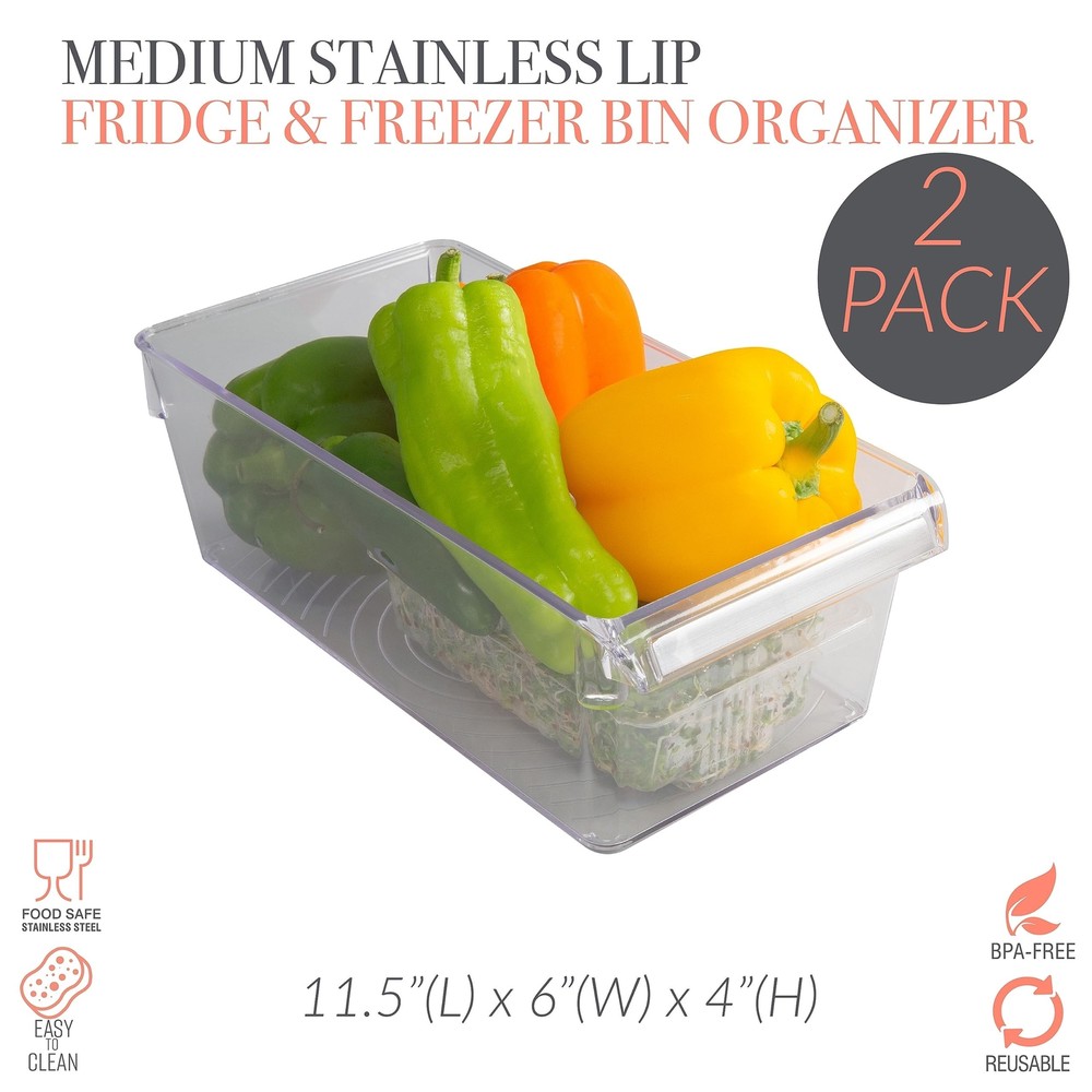 Kitchen Details 2 Pack Medium Refrigerator Storage Bin | Fridge & Freezer | K...