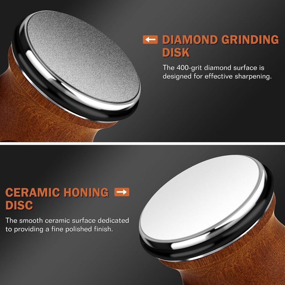Knife Sharpener Kit Multi-Angle Diamond Ceramic 12-25° Edge Precision