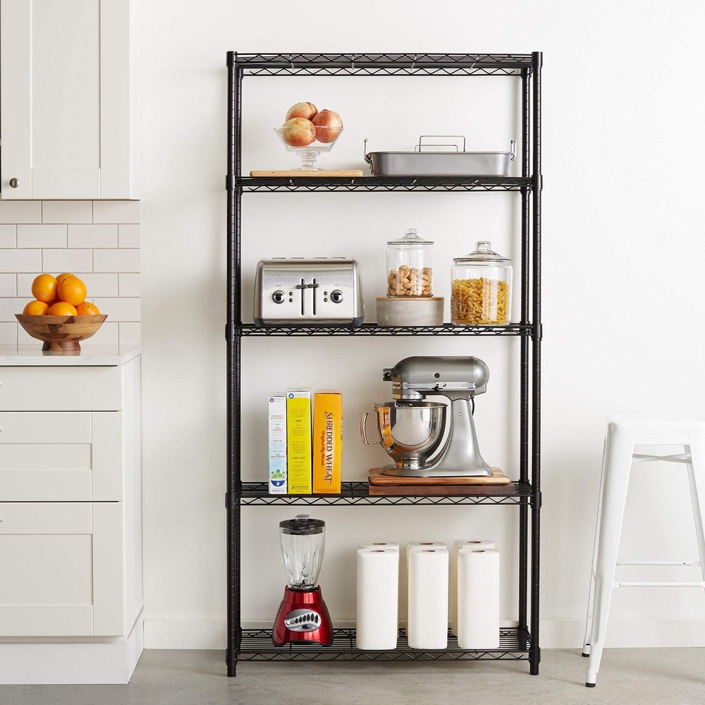 Amazon Basics 5-Shelf Adjustable Heavy Duty Steel Wire Rack Storage Shelving Org