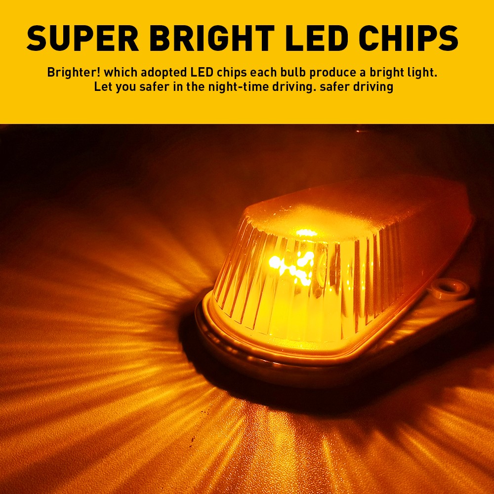 5Pcs For FORD F150 F350 Roof F250 1973-1997 Top Cab Lights Amber Marker Lights K