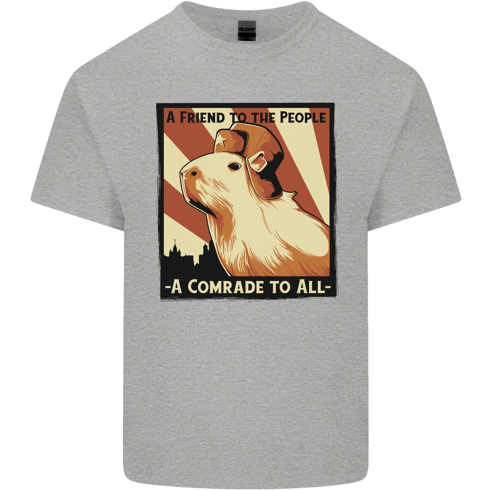 Capybara Comrade Mens Cotton T-Shirt Tee Top