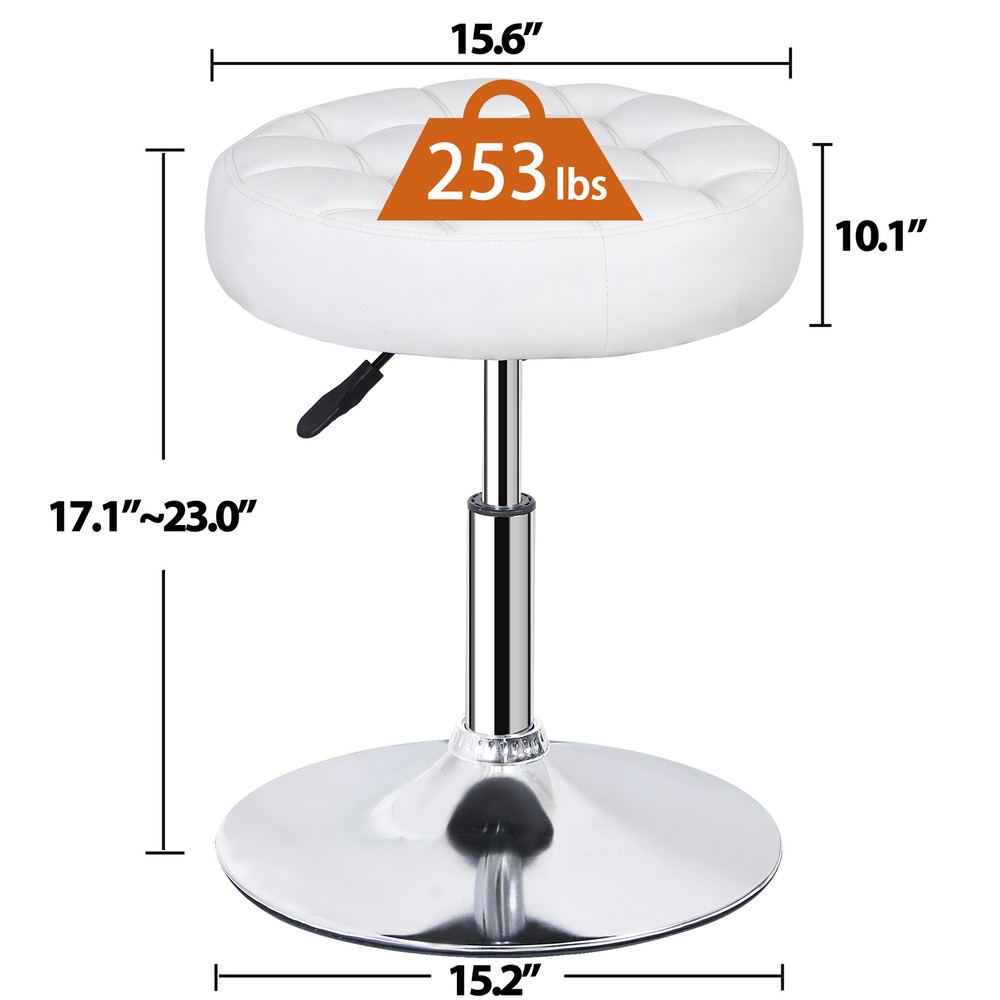 1/2/4 PC Vanity stool PU Leather Swivel Stool Adjustable Home Office Stool White