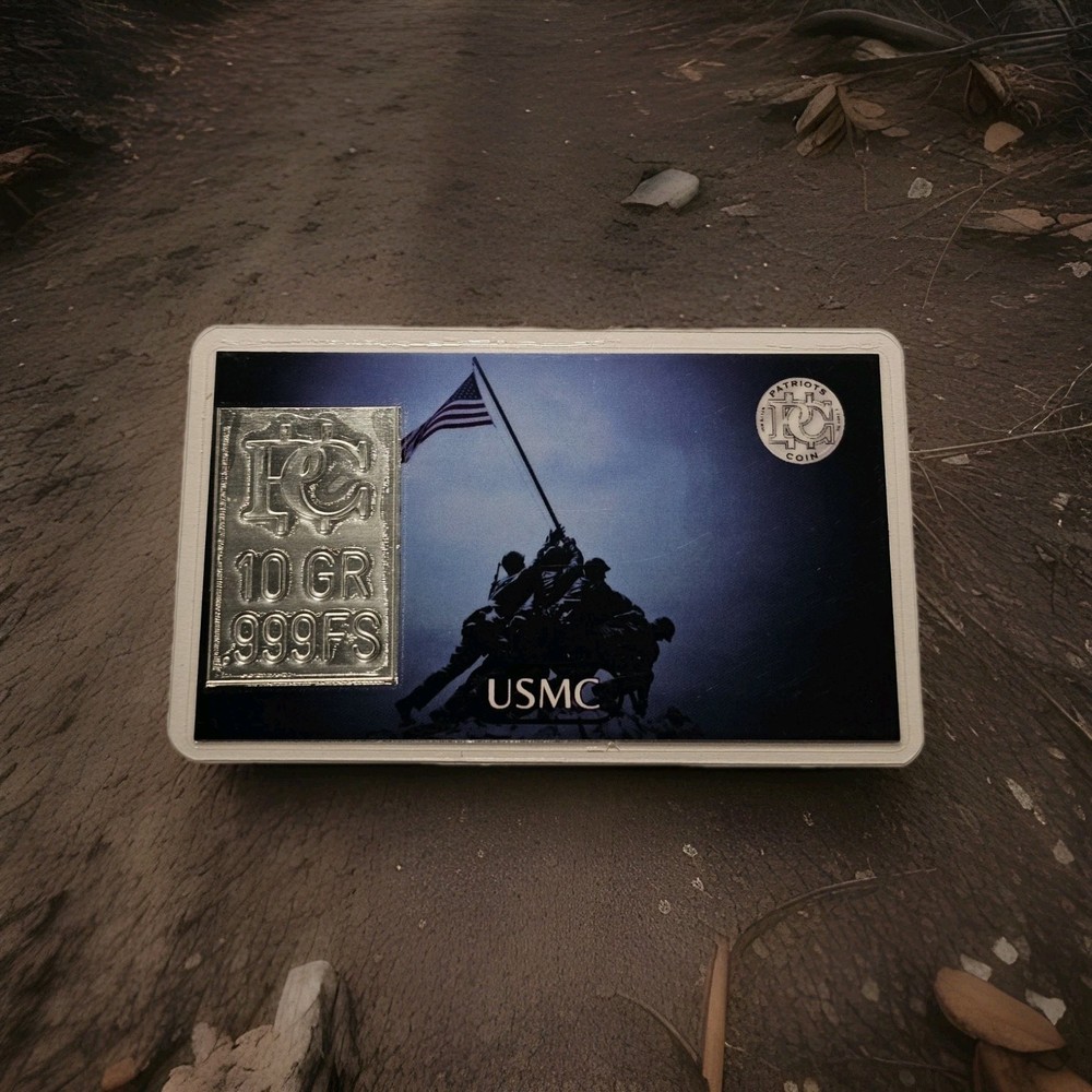 10 Grain .999 Silver USMC Card
