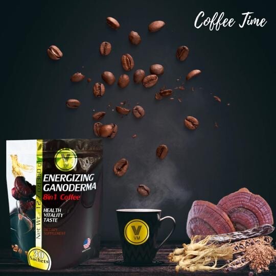 VM Energizing Instant Coffee Mix – Reishi (Ganoderma) + Ginseng & Carob – 30 S