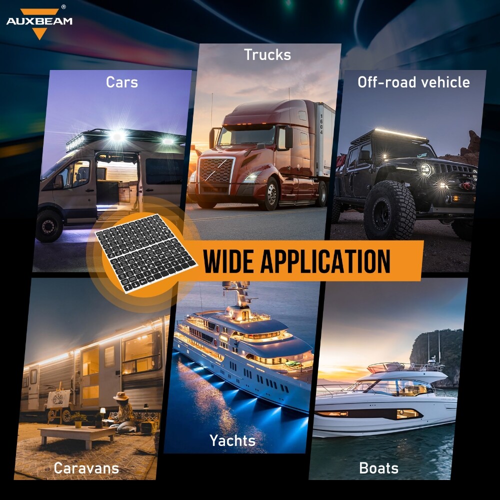 Auxbeam Switch Panel Sticker For 6/8 Gang Switch Panel Switch Control Label 160x