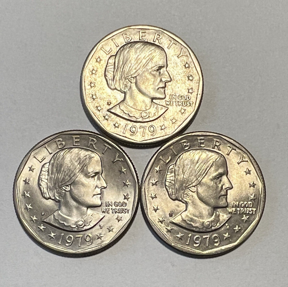 1979 P D S -Susan B Anthony Dollar (3 COINS)