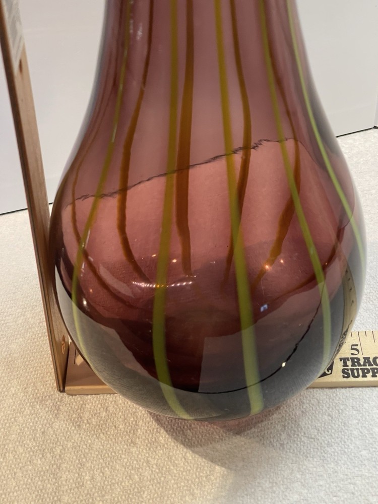 Eastern Curved Purple and Yellow pulled vase