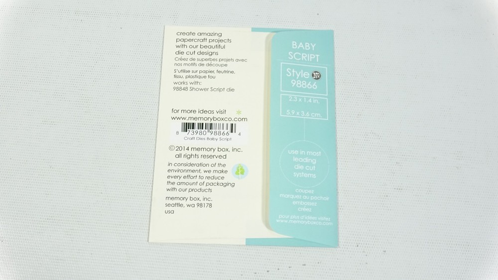 2014 Memory Box Steel Craft Die Baby Script 98866